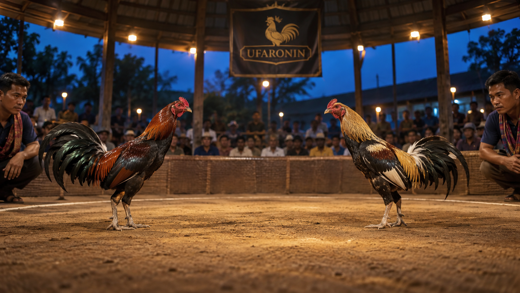 คู่ไก่ชนวันนี้ก่อนเริ่มการแข่งขัน